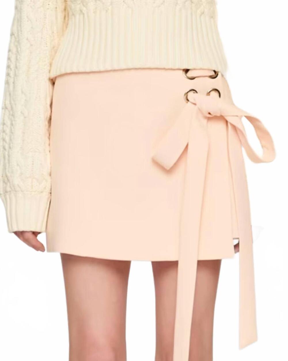 NEW CLEA bianca wrap mini skirt in bone